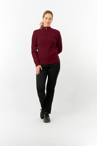 Pure Golf Ladies Sorrell Lined Jumper (Margot Knit) - Merlot