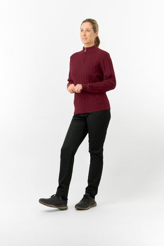 Pure Golf Ladies Sorrell Lined Jumper (Margot Knit) - Merlot