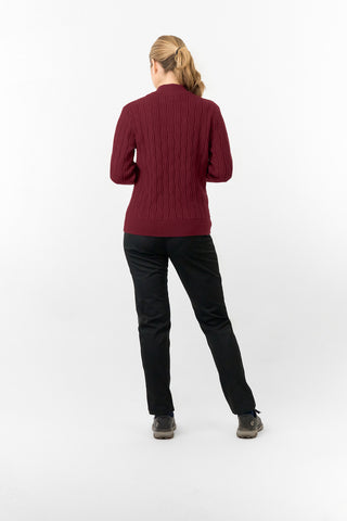 Pure Golf Ladies Sorrell Lined Jumper (Margot Knit) - Merlot