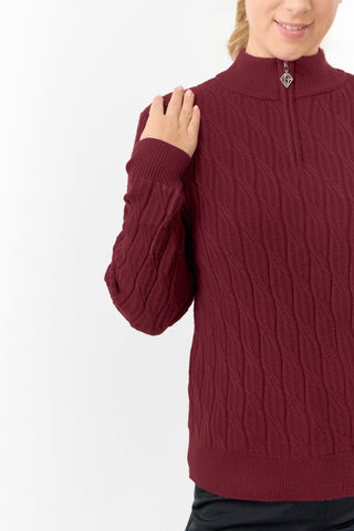 Pure Golf Ladies Sorrell Lined Jumper (Margot Knit) - Merlot