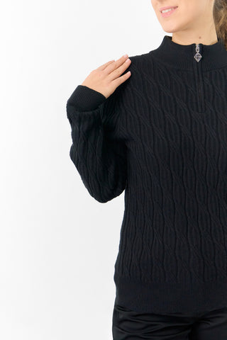 Pure Golf Ladies Sorrell Lined Jumper (Margot Knit) - Black