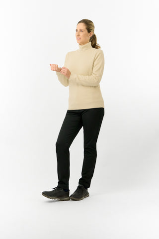 Pure Golf Ladies Sarah Fur Lined Roll Neck - Limestone