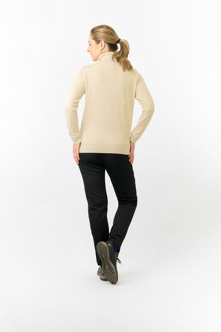 Pure Golf Ladies Sarah Fur Lined Roll Neck - Limestone