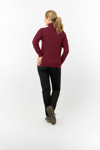 Pure Golf Ladies Sarah Fur Lined Roll Neck - Merlot