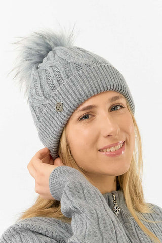 Greta Margot Knit Waterproof Bobble Hat - Charcoal Grey