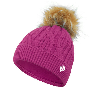 Pure Golf Ladies  Waterproof Bobble Hat (Margot Knit) - Plum