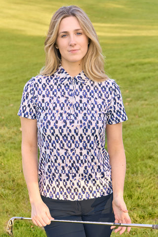 Pure Golf Amity Short Sleeve Polo Shirt - Sands of Time