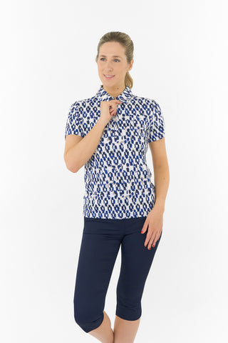 Pure Golf Amity Short Sleeve Polo Shirt - Sands of Time