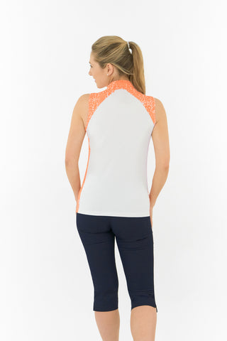 Freda Sleeveless Polo Golf Shirt - Cantaloupe Crescent