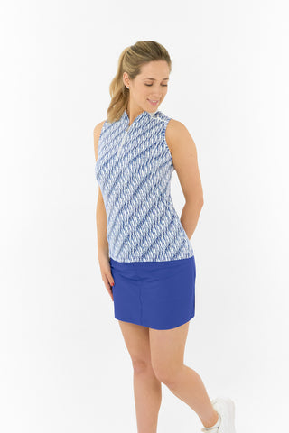 Felicity Sleeveless Polo Golf Shirt - Tidal Wave