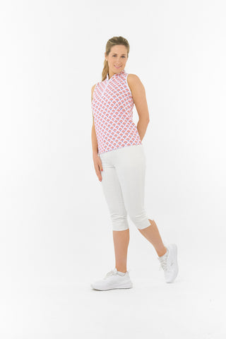 Ellen Sleeveless Ladies Polo Golf Shirt - Mediteranean Sunset
