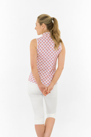 Ellen Sleeveless Ladies Polo Golf Shirt - Mediteranean Sunset