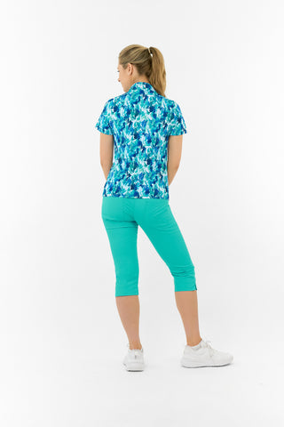 Pure Golf Ellen Short Sleeve Polo Golf Shirt - Water Lily