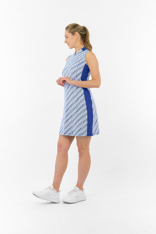 Laura Sleeveless Sweetheart Collar Golf Dress - Tidal Wave