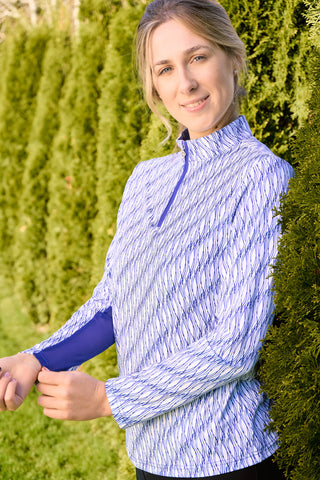 Pure Golf Balance Mid Layer Ladies Golf Top - Tidal Wave