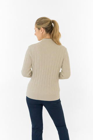 Pure Golf Ladies Sorrell Lined Jumper (Margot Knit) - Oyster