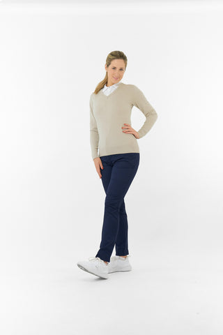 Suzie Summerweight Ladies Golf Jumper - Oyster