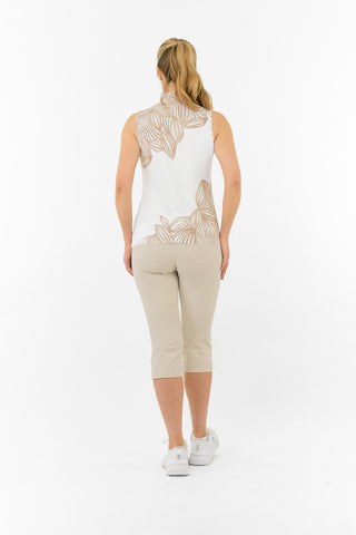 Pure Golf Aria Sleeveless Polo Golf Shirt - Whitecap Whisper