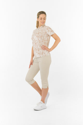 Pure Golf Ellen Short Sleeve Polo Golf Shirt - Whitecap Whisper