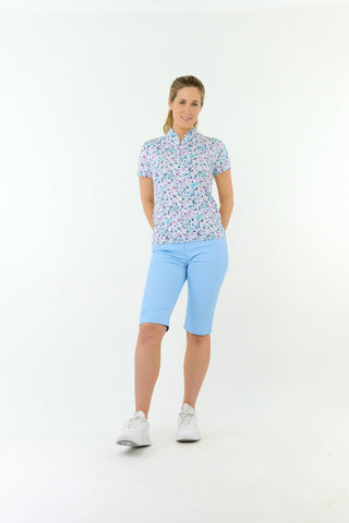 Pure Golf Ellen Short Sleeve Polo Golf Shirt - Mirrored Moonstone