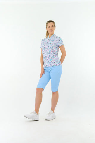 Pure Golf Ellen Short Sleeve Polo Golf Shirt - Mirrored Moonstone