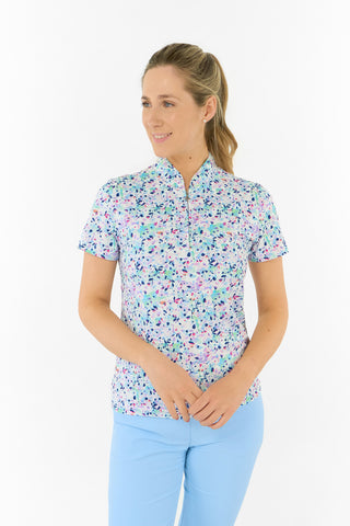 Pure Golf Ellen Short Sleeve Polo Golf Shirt - Mirrored Moonstone