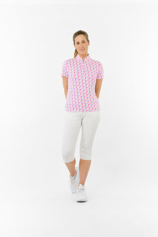 Ellen Short Sleeve Polo Golf Shirt - Fairway Fizz