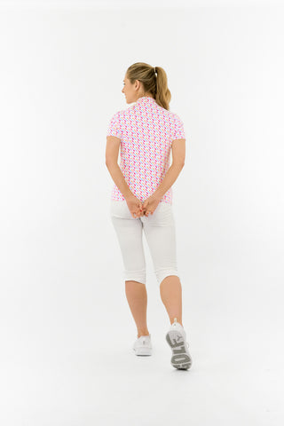 Ellen Short Sleeve Polo Golf Shirt - Fairway Fizz