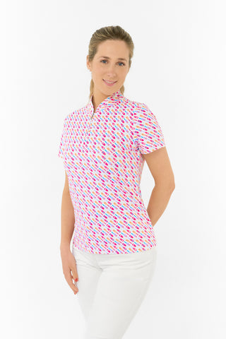 Ellen Short Sleeve Polo Golf Shirt - Fairway Fizz