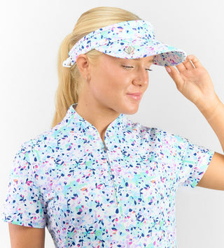 Arielle Patterned Golf Visor - Mirrored Moonstone