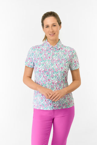 Amity Short Sleeve Polo Shirt - Fuchsia Mimosa
