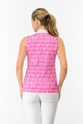 Felicity Sleeveless Polo Golf Shirt - Floral Notes