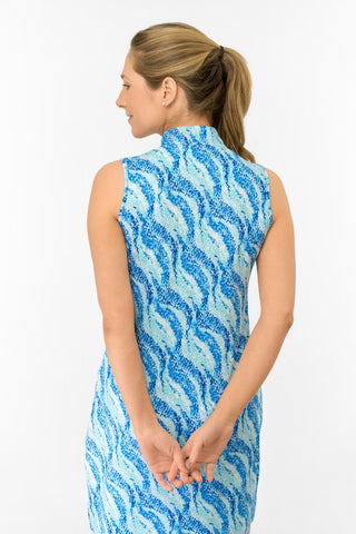 Pure Golf Miley Sleeveless Golf Dress - Marine Mosaic