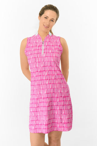 Laura Sleeveless Sweetheart Collar Golf Dress - Floral Notes