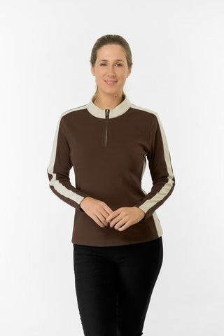 Jane Super Soft Quarter Zip Jumper - Cocoa Powder