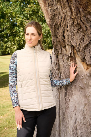 Hemisphere Fur Collar Gilet - Oyster