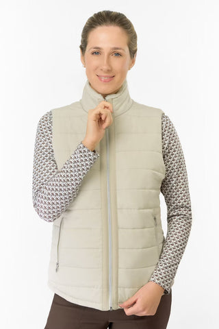 Hemisphere Fur Collar Gilet - Oyster