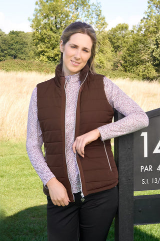 Hemisphere Fur Collar Gilet - Cocoa Powder