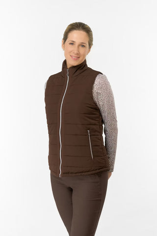 Hemisphere Fur Collar Gilet - Cocoa Powder