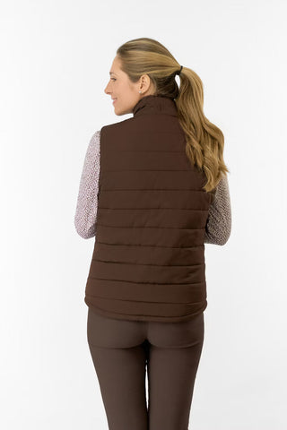Hemisphere Fur Collar Gilet - Cocoa Powder