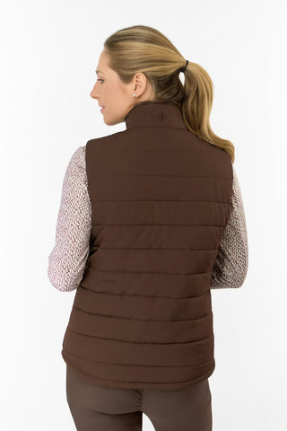 Hemisphere Fur Collar Gilet - Cocoa Powder
