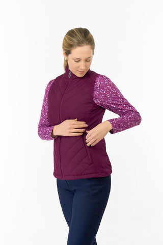 Josie Stretch Panel Ladies Gilet - Morello Cherry