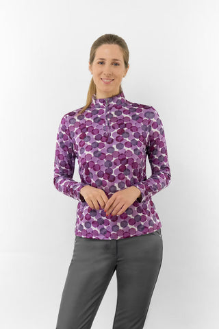Arusha Long Sleeve Mid Layer - Berry Bokeh