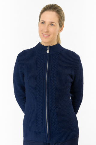 Sophia Elena Knit Lined Cardigan - Navy