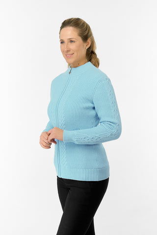 Sophia Elena Knit Lined Cardigan - Retro Blue