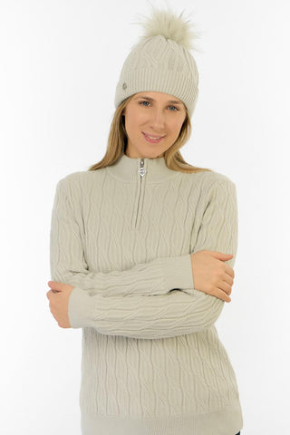 Greta Margot Knit Waterproof Bobble Hat - Oyster