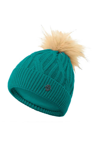 Greta Margot Knit Waterproof Bobble Hat - Deep Teal