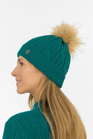 Greta Margot Knit Waterproof Bobble Hat - Deep Teal