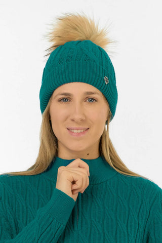 Greta Margot Knit Waterproof Bobble Hat - Deep Teal