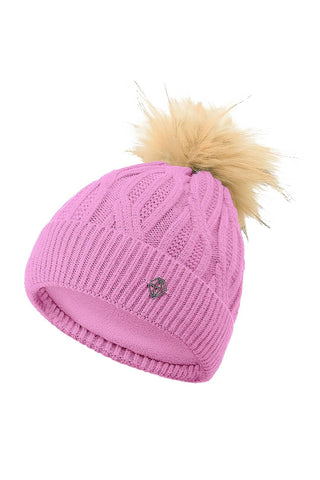 Greta Margot Knit Waterproof Bobble Hat - Pop Pink